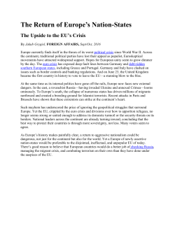 The Return of Europe`s Nation-States - Linn