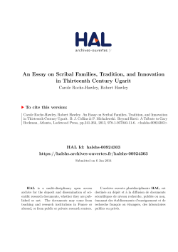 An Essay on Scribal Families, Tradition, and Innovation in - Hal-SHS