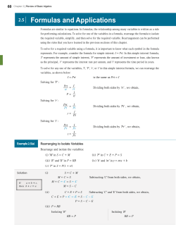 2.5 | Formulas and Applications