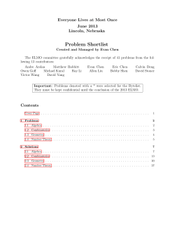 Problem Shortlist - Art of Problem Solving