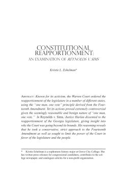 Constitutional Reapportionment