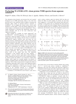 Perfecting WATERGATE: clean proton NMR spectra from aqueous