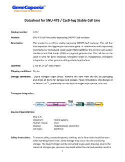 Datasheet for SNU-475 / Cas9-hyg Stable Cell Line