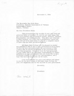 November 3, 1954 The Honorable Ngo Dinh Diem President