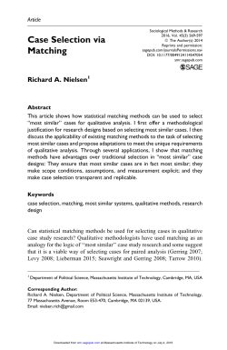 Case Selection via Matching