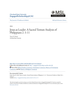 Jesus as Leader: A Sacred Texture Analysis of Philippians 2: 5-11