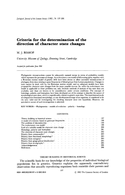 Criteria for the determination of the direction of character state