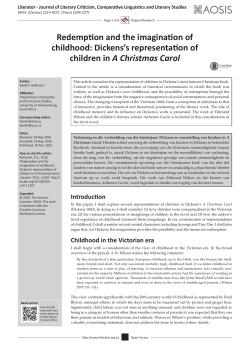Dickens`s representation of children in A Christmas Carol