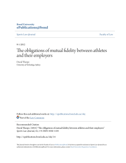 The obligations of mutual fidelity between athletes and their employers