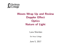 Lecture 16: Sound level, the Doppler effect, the nature of