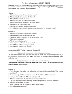 The Giver: Chapters 4
