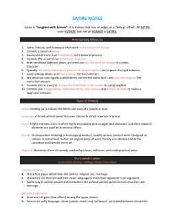 SATIRE NOTES