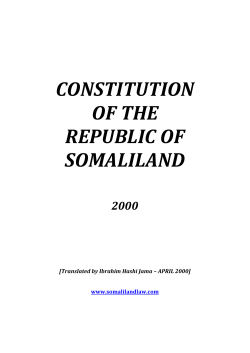 the constitution of the republic of somaliland