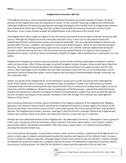Enlightenment Overview: ABC Clio The E