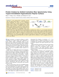 Protein Analysis by Ambient Ionization Mass Spectrometry Using