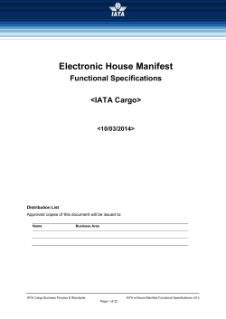 Electronic House Manifest
