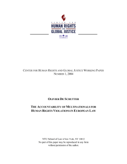 The Accountability of Multinationals for Human Rights Violations in