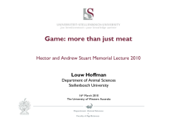Game: more than just meat - The UWA Institute of Agriculture