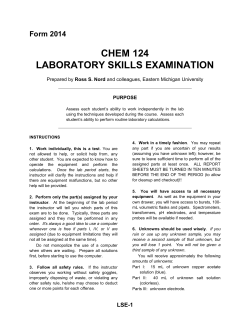 chem 124 laboratory skills examination