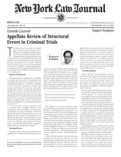 Appellate Review of Structural Errors in Criminal Trials