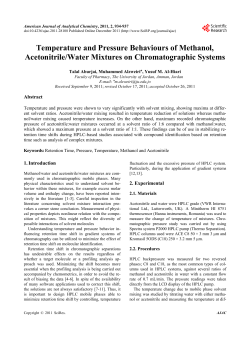 Temperature and Pressure Behaviours of Methanol, Acetonitrile