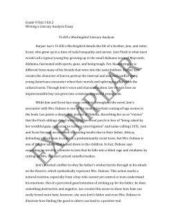 Grade 9 Unit 3 EA 2 Writing a Literary Analysis Essay To Kill a