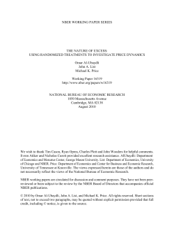 NBER WORKING PAPER SERIES THE NATURE OF EXCESS