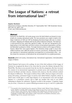The League of Nations: a retreat from international law?