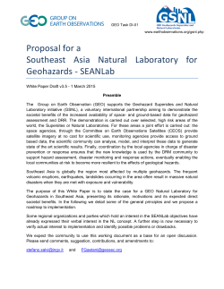Proposal for a Southeast Asia Natural Laboratory for Geohazards