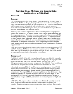 Algae and Organic Matter Modifications to RMA-11v41