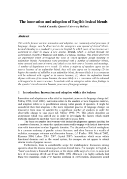 The innovation and adoption of English lexical blends