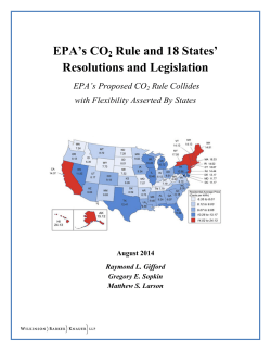 EPA`s CO2 Rule and 18 States` Resolutions and Legislation