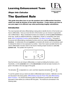 The Quotient Rule