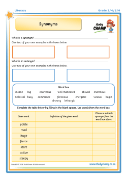 Synonyms - StudyChamp