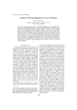 Evolution of Calcium Regulation in Lower Vertebrates`