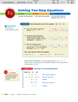 Solving Two-Step Equations