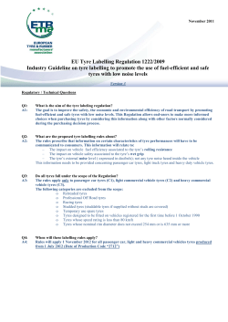 EU Tyre Labelling Regulation 1222/2009 Industry Guideline