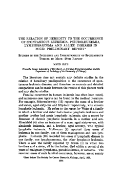 the relation of heredity to the occurrence of