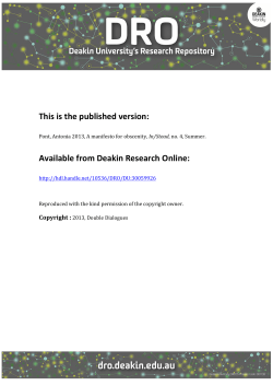 This is the published version: Available from Deakin