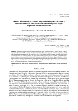 Isolated populations of Zamenis longissimus (Reptilia: Squamata