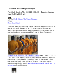 Louisiana is the world`s prison capital Published: Sunday, May 13