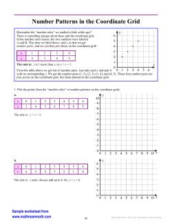 Number Patterns in the Coordinate Grid