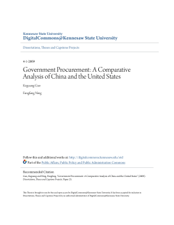 Government Procurement: A Comparative Analysis of China and the