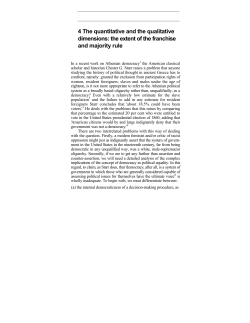 4 The quantitative and the qualitative dimensions: the extent of the