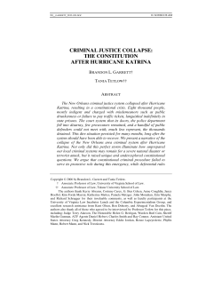 Criminal Justice Collapse: The Constitution After Hurricane Katrina
