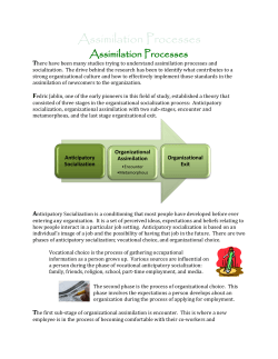 Anticipatory Socialization Organizational Assimilation