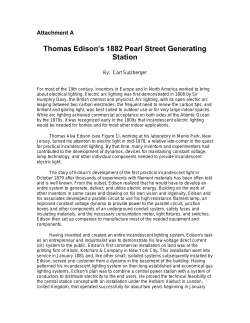 Thomas Edison`s 1882 Pearl Street Generating Station