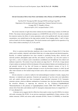 Solvent Extraction of Silver from Nitric Acid Solution with a Mixture of