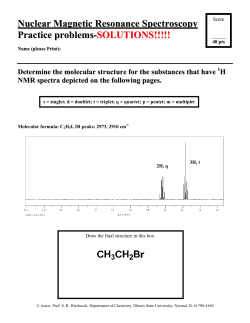 Nuclear Magnetic Resonance Spectroscopy