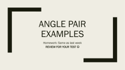 Angle Pair Examples